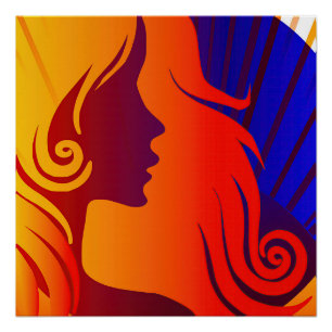 Pôster Colorida Hippie BOHO Mulher