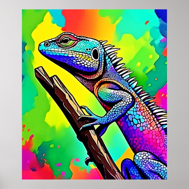 Poster Colorida Lizard Art Design (Frente)