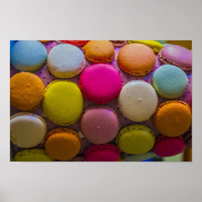 Poster Colorida Macarons, deserto assado (Frente)