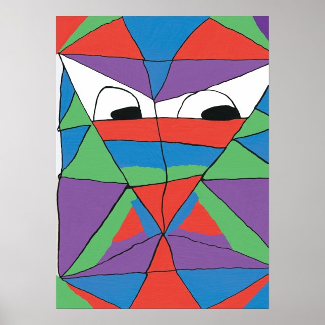 Poster Colorida Man Abstrato (Frente)