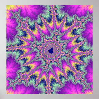 Poster Colorida Rosa e Mint Verde Arco-Íris