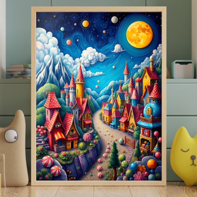 Poster Colorida Terra Nandy Luz e Vila Mágica (Criador carregado)
