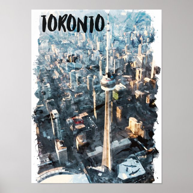 Poster Colorida Toronto Canada City Silhouette (Frente)