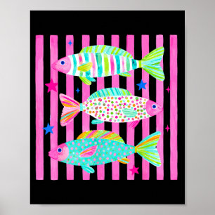 Poster Colorida truta arco-íris sofisticada vida de lago 