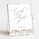 Poster Colorida Wildflower | Símbolo de Livro de Convidad<br><div class="desc">Este girassol colorido | o cartaz de convidado é perfeito para o seu simples e esquimundo casamento de verão no arco-íris. Os florais cor-de-rosa brilhante, encantado, amarelo, laranja e dourado dão a este produto a sensação de um jardim primavera hippie elegante minimalista. A design moderna é a arte e delicada,...</div>