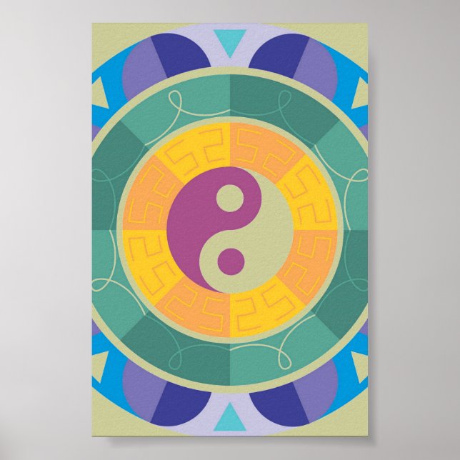 Poster Colorida Yin Yang Pattern (Frente)