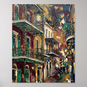 Poster Colorido Cartaz de Varanda Luxo Abstrato Pintura a