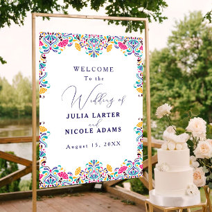 Poster Colorido Casamento Arco-íris em Estilo de Festa Me