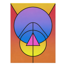 Pôster Colorido de Círculos Geométricos Abstratos