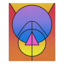 Pôster Colorido de Círculos Geométricos Abstratos