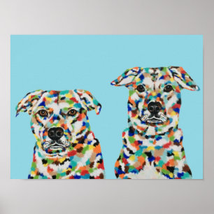 Poster Colorido de Irmãos Cachorros