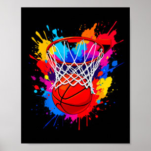 Poster Colorido Desenho Color Splash Tie Dye Aro Rede Grá