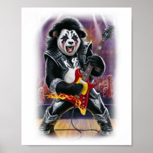 Poster Colorido Design de Panda em um Branco