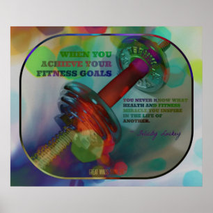 Poster colorido do Gym com pesos 006