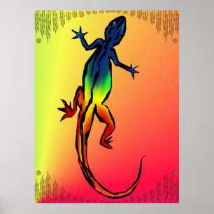 Poster colorido do lagarto