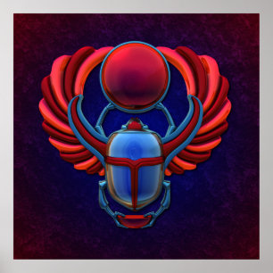 Pôster Colorido Egípcio Scarab