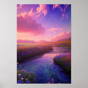 Poster Colorido Meadow pelo Fluxo Fluente