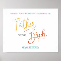 Colorido Memorial Assento do Pai da Noiva Casament