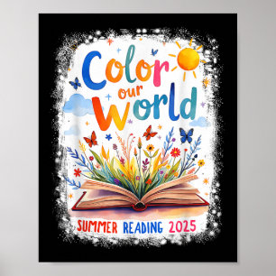 Poster Colorido Nosso Livro De Leitura Mundial De Verão,