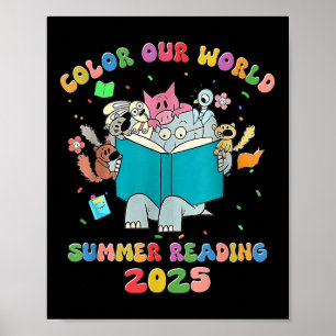Poster Colorido o nosso Livro Bibliotecário do Verão de 2
