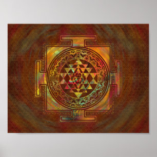 Pôster Colorido Sri Yantra/Sri Chakra