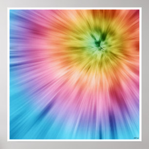 Pôster Colorido Starburst Tie Dye