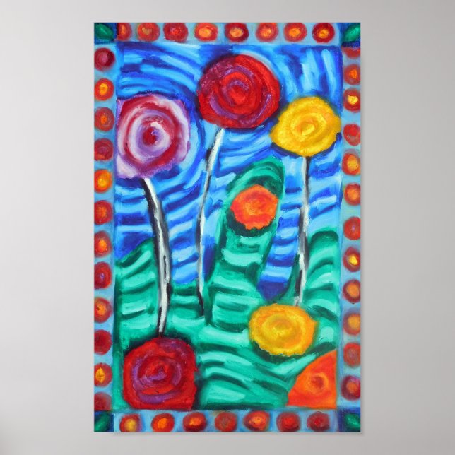 Poster Coloridos, Árvores Whimsical (Frente)