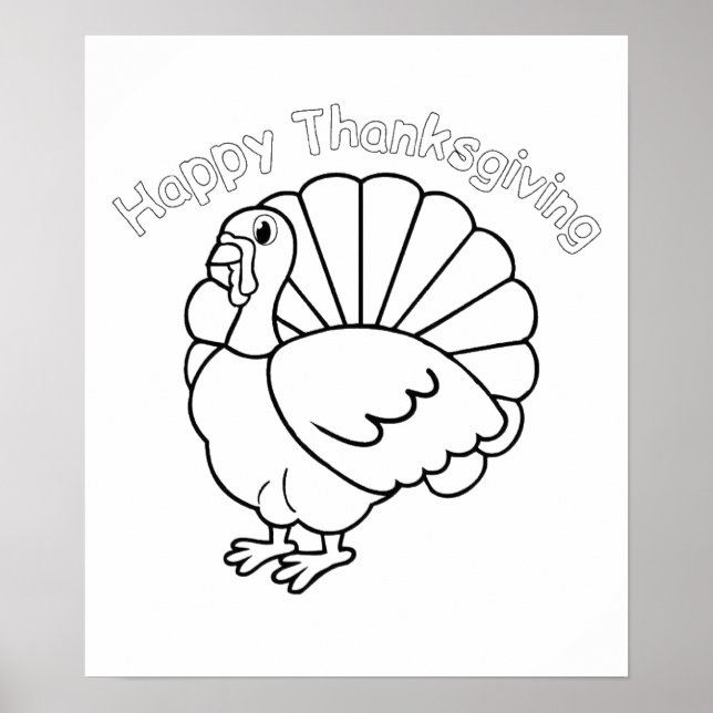 Poster � colorier pour Thanksgiving - (Frente)