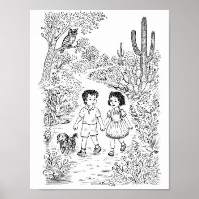 Poster Coloring Page for Kids: The Magic Trail (Frente)