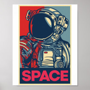 Poster Colorir Espaço Moderno do Astronauta