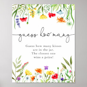 Poster Colorir flor selvagem adivinha quantos jogos