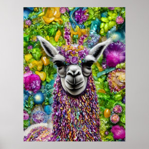 Poster Colorir Llama