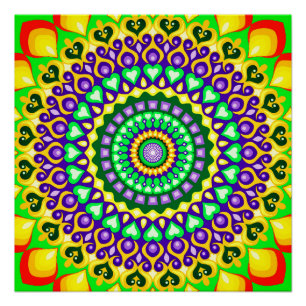 Pôster Colorir Mandala