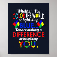 Colorir o mundo ou iluminá-lo como um autismo azul