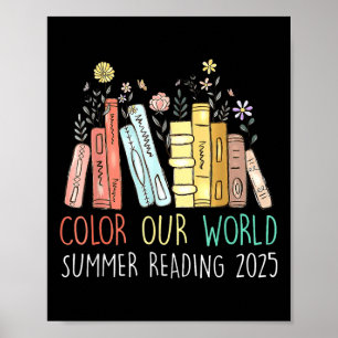 Poster Colorir o nosso Verão mundial Lendo 2025 - livro b