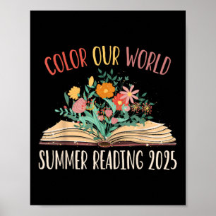 Poster Colorir o nosso Verão mundial Lendo 2025 - livro b