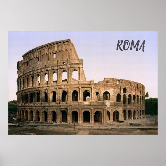 Poster Coloseu em Roma (c. 1900) (Frente)