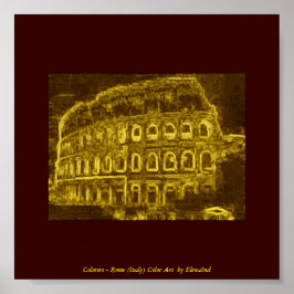 Pôster Colosseo Neon Color Art
