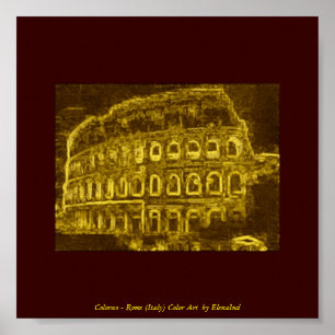 Pôster Colosseo Neon Color Art