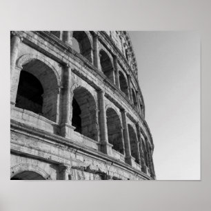Poster Colosseum em Roma. Anfiteatro romano monumental