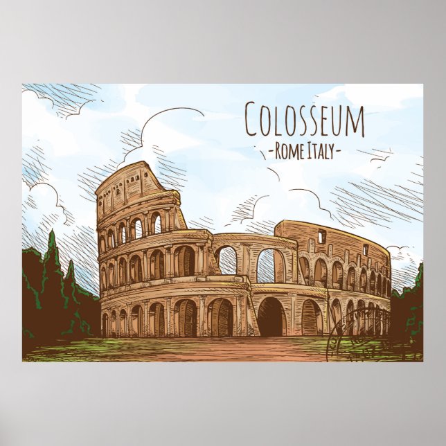 Poster Colosseum Roma Itália (Frente)