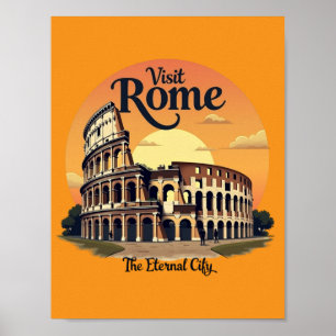 Poster Colosseum Roma Vintage Design