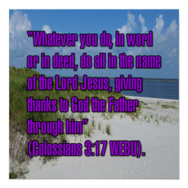 Pôster Colossians 3:17 WEBU (Frente)
