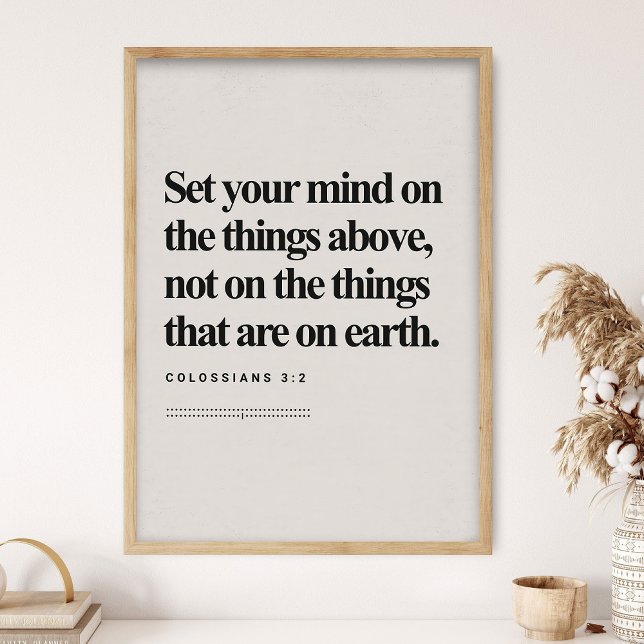 Poster Colossians 3_2, Bible Verse, Modern Bible, Scriptu (Criador carregado)