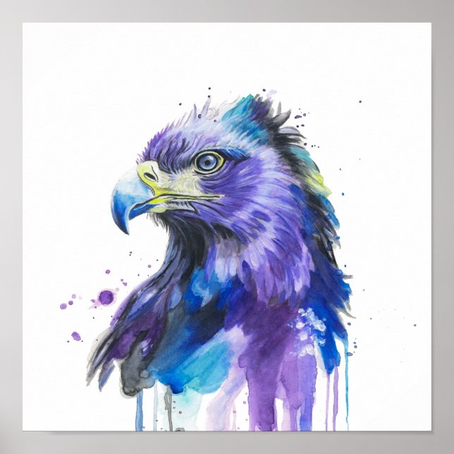 Poster Colourful Eagle Watercolor Art (Frente)