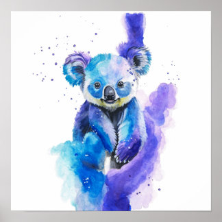 Poster Colourful Koala Bear Watercolour Artwork