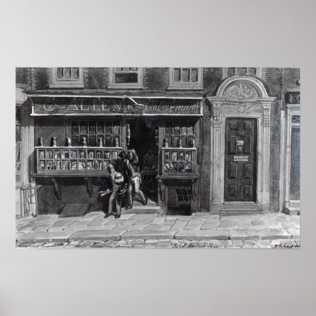 Pôster Colourman's Shop, St. Martin's Lane, London, 1829 (Frente)