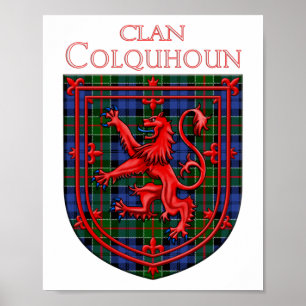 Poster Colquhoun Tartan Scottish Xadrez Lion Rampant