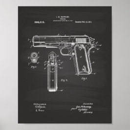 Poster Colt.45 1911 Patent Art - Chalkboard