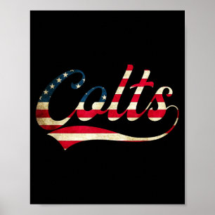 Poster Colts Vintage Retro Homens Mulheres